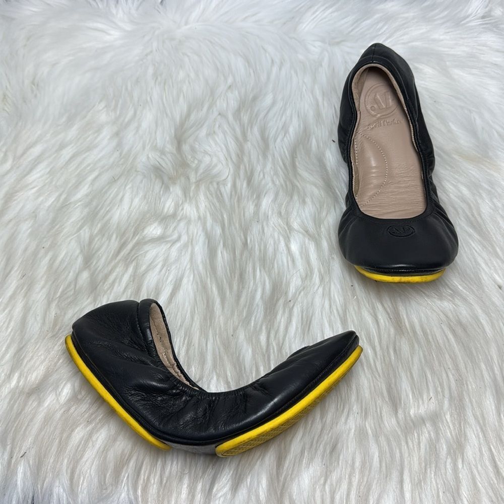 April Parker Perfect Black Leather Ballet Flats‎ Sz 9